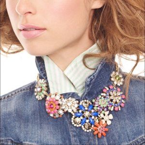 J. Crew Floral Lattice Statement Necklace